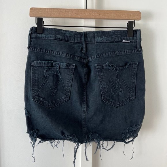 MOTHER black the vagabond mini fray denim skirt - Picture 5 of 6
